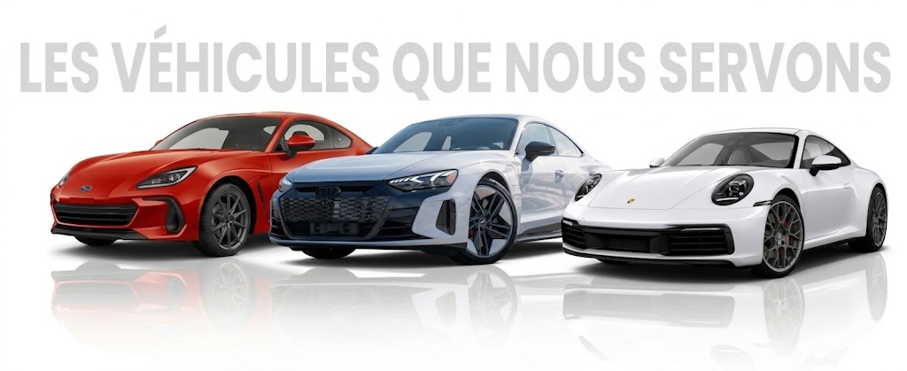 Véhicules que nous servons — voitures sportives et performance